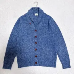 BEAUTY&YOUTH ショールカラー ウール混 カーディガン ブルー M