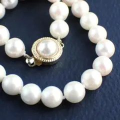 ヴィンテージ 天然パール ネックレス 7mm珠 オールノット 本真珠 天然真珠