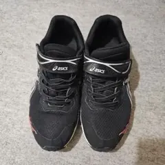 asics ランニングシューズ ブラック/ホワイト/オレンジ　24.5cm