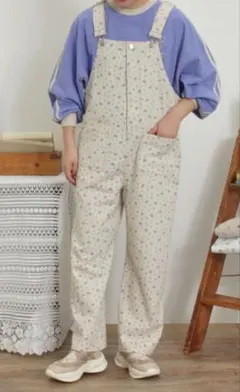 サマンサモスモス　花柄アソートサロペットパンツ
