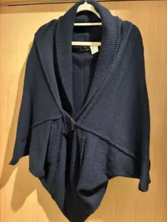 REAL CUBE ニットポンチョ ネイビー