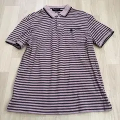 Aquascutum アクアスキュータム ボーダー ポロシャツ 薄紫 L 半袖のサムネイル