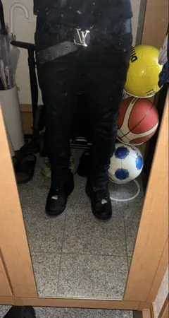 あ様専用 mnml コーティングデニムパンツ ブラック サイズ28 drip