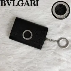美品♡BVLGARI ブルガリブルガリ レザー 6連キーケース キーリング付 黒