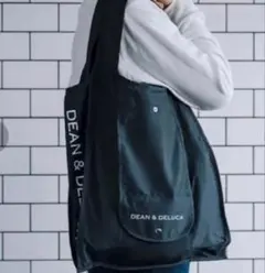 DEAN & DELUCA ショッピングバッグ ブラック　エコバッグ　折り畳み