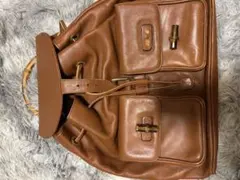 GUCCI バンブー レザー リュック バックパック ブラウンのサムネイル