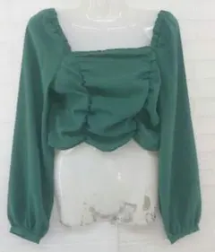 【EVRIS】シャーリングショートトップス サイズF グリーン 【レディース】のサムネイル