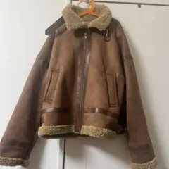 ムートンコート ブラウン ファー付き