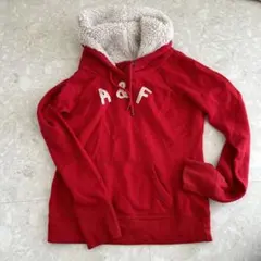 アバクロ Abercrombie & Fitch 赤 フード付きパーカー S
