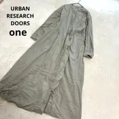 URBAN RESEARCH DOORS ノーカラー ロングシャツワンピース