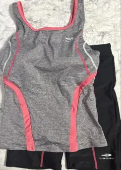 値下げ◇TIGORA スポーツ用水着 セパレート グレー/ピンク