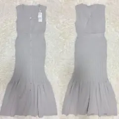 【新品】　リエンダ　rienda　バックオープンチェンジプリーツニットワンピース