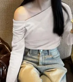 GRL ワンショルダーギャザースリーブトップス dk1260