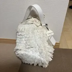 値下げ！　caterina bertini フリンジ付きホワイトショルダーバッグ