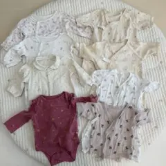 新生児　2wayオール・コンビ肌着・短肌着・ロンパース　8点セット