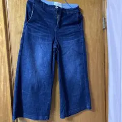 7部丈⭐︎C. SEVENTEEN ダークブルー デニムワイドパンツ