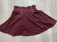 中古　PAGE BOY ハイウェスト　キュロットスカート　　バーガンディ
