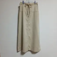 ベージュ タイトスカート ウエストリボン付き丈83ウエスト67cm総裏あり