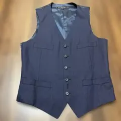 GREEN LABEL RELAXING スーツベスト ネイビー　チェック柄46