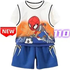 ✨新品✨スパイダーマン 上下セット キッズ Tシャツ ハーフパンツ 青 110