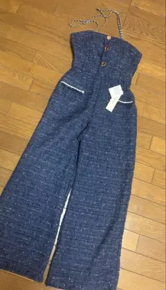 タグ付き♡ ROYALPARTYダブルチェーンストラップオールインワン♡ネイビー