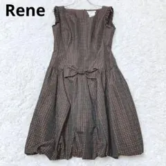 極美品】Rene ルネ 小花柄 フリル シャツワンピース ウエストギャザー