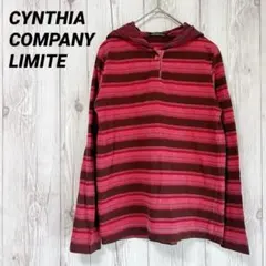 【シンシア】長袖ボーダー　赤　フード　F ロンT　CYNTHIA