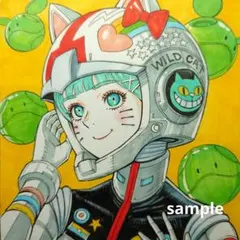 【手描きイラスト 119】オリジナル原画色紙 同人「原宿系ニュータイプ女の子 」