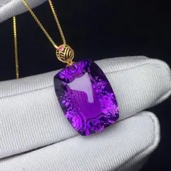 ⭐︎【天然】アメジスト ペンダントトップ k18 17x13 x8mm