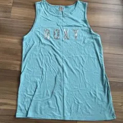【匿名配送】ROXY スパンコール　ロゴ タンクトップ ミントグリーン Mサイズのサムネイル