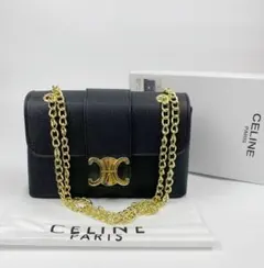 【新品・未使用】CELINE セリーヌ トリオンフ チェーンバッグ ブラックu