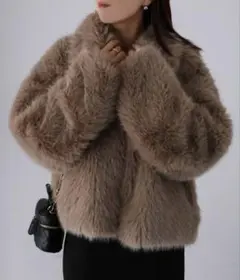 コート アウター ジップアップショートファーコート レディース