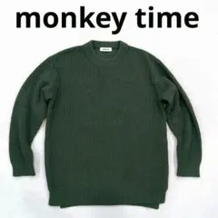 ◯ monkey time　モンキータイム　サイドジップ クルーネックニット