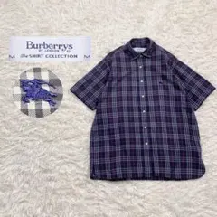 68【美品・希少】90s バーバリー ノバチェック シャツ ホースロゴ 刺繍
