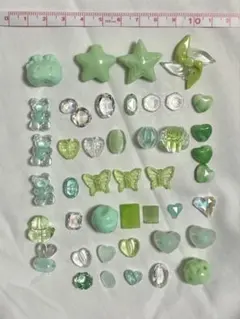 手芸パーツ ネイルパーツ 緑 ミントグリーン まとめ売り
