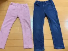 ユニクロ　フリースレギンス　ウサギ& UNIQLO ヒートテック　デニムスキニー