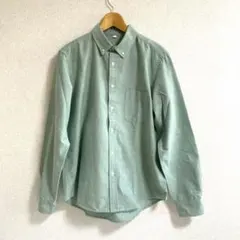 メンズ 長袖シャツ トップバリュ グリーン ボタンダウンシャツ Lサイズ