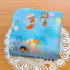 ふわふわガーゼハンカチ⭐️ユキエモン☆マリンゲーム　サックス☆fuwara