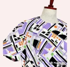 vintage ヴィンテージ ワンピース 幾何学 レトロ ヨーロッパ 海外古着のサムネイル
