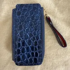 GAUDIE ガウディ ポロサス クロコダイル L字ファスナ財布 マットグレー