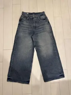ZARA ワイドレッグ デニムパンツのサムネイル