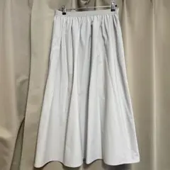 【新品未使用】UNIQLO ボリュームロングスカート　ライトグレー L