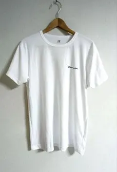 Champion チャンピオン ポリ Tシャツ L 白 ワンポイント ロゴ 半袖