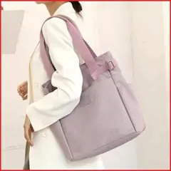 ■X80■ トートバッグ バイオレット ママバッグ カジュアル ナイロン 大容量