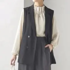 NICE CLAUP ナイスクラップ ジレ 黒 オケージョン