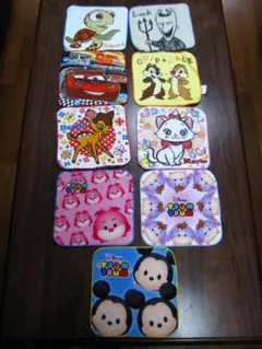 ハンドタオル 新品 9枚 バンビ 猫 亀 チップデール プー ディズニー 可愛い
