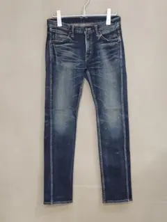 TMT 16AW ダメージ ストレッチ スリム デニム ジーンズ インディゴ Sのサムネイル