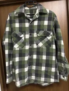 70s 80s プリントネル チェックシャツ