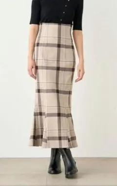 スナイデル　ハイウエストマーメイドスカート　チェック