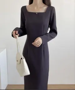 ABITOKYO バックスリットスクエアネックロングワンピース フリーサイズのサムネイル